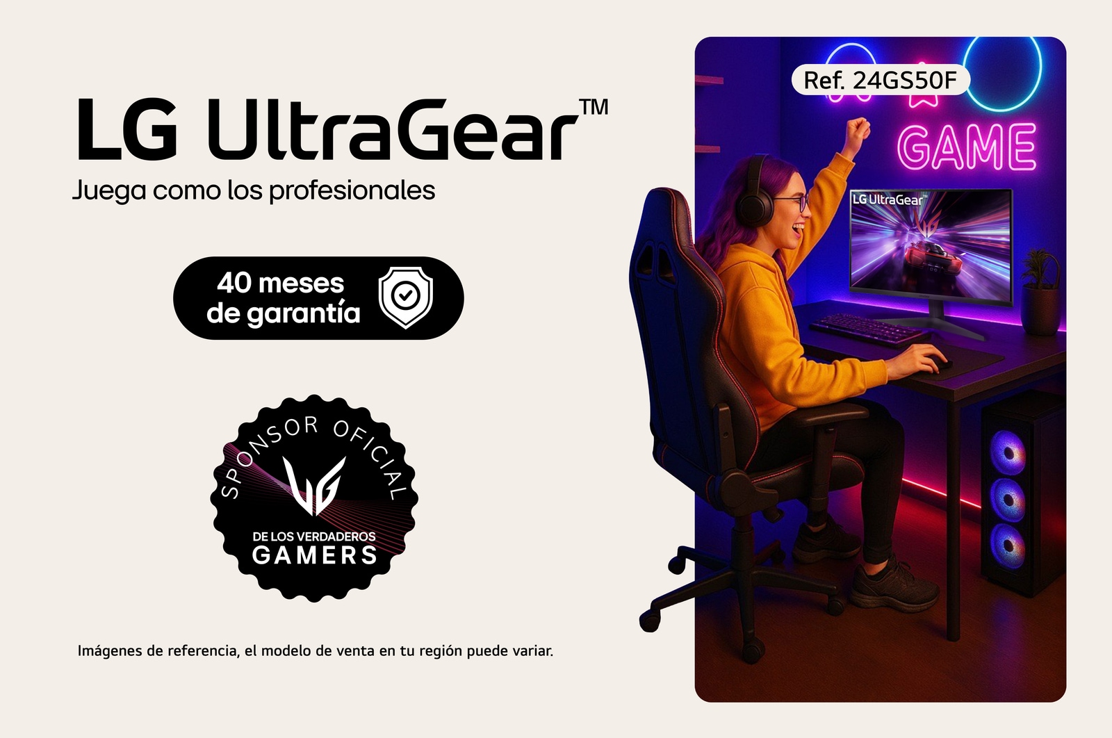 Persona frente a un Monitor Gamer UltraGear